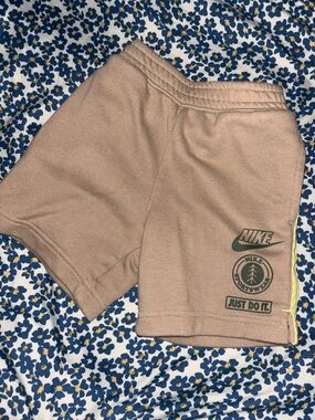 Nike Kids Taupe Shorts with Olive Logos